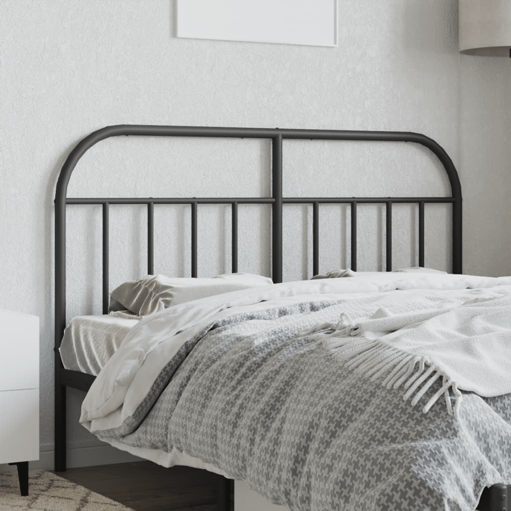 Metal Headboard Black 150 cm