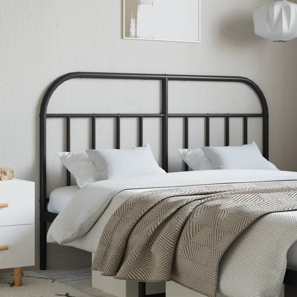 Metal Headboard Black 150 cm