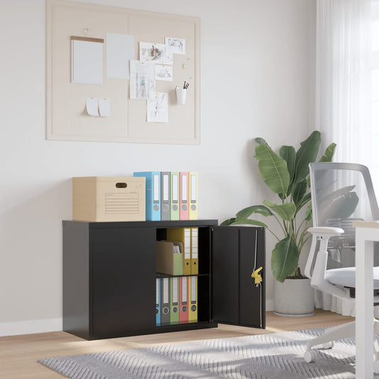 File Cabinet Black 90x40x70 cm Steel
